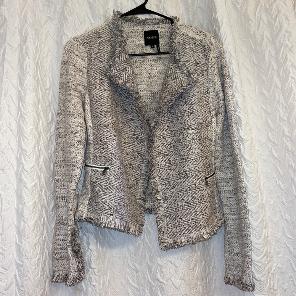 Nic+Zoe Fringe Knit Blazer